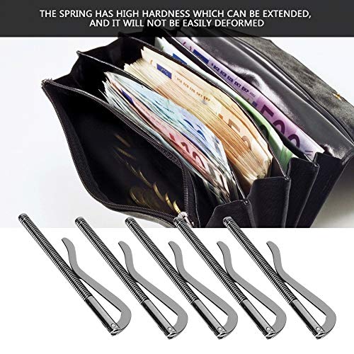 5Pcs Money Cash Clip, 85mm Electroplated Steel Wallet Spring Clip High Hardness Wallet Purse Leather Craft Tools Credit Card Holder (c)2