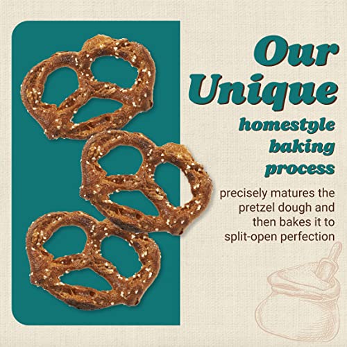 Image of Unique Snacks Original Splits Pretzels, Crunch, Pack of 12 | Grooved Texture, Hollow Pockets, Homestyle Baked, OU Kosher