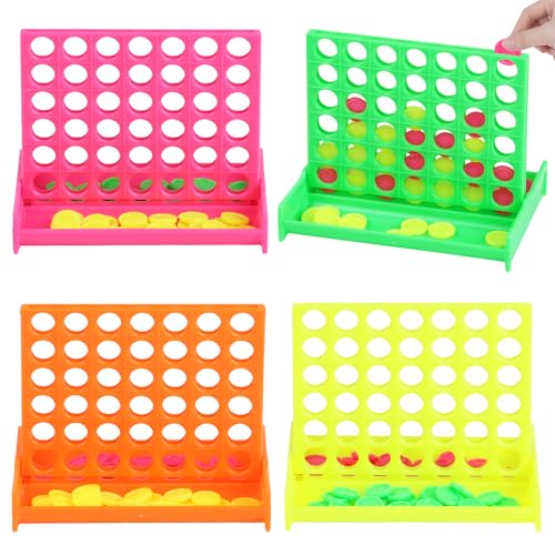 SULOLI 12 Stück Mini 4 Gewinnt Brettspiele – Komplettsets als Mitgebsel & Gastgeschenke für Geburtstagspartys