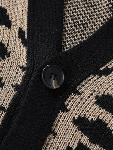 SHENHE Men's Skeleton Pattern Cardigan Sweaters Long Sleeve Unisex Outwear Knitted Coats4