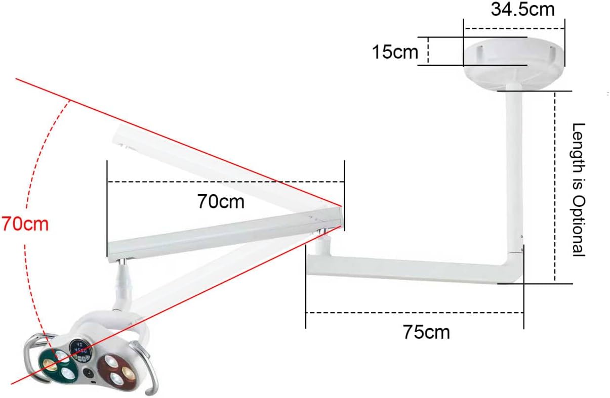 Ceiling-Mounted LED Operation Examination Light Lamp w/Camera Video Recording