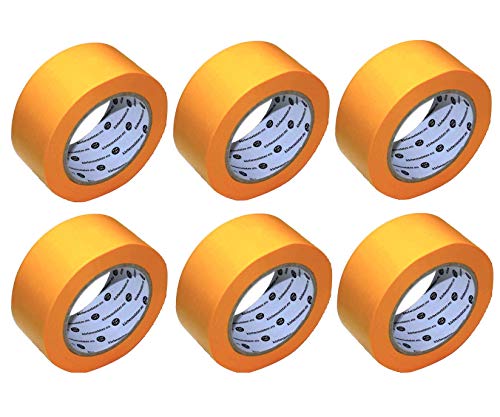 6x Rollen | 50mm x 50m | Goldband (soft) | Maler Abdeckband | klebemeister.eu Cover