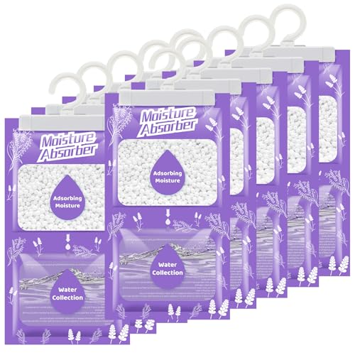 Boadw 10 x 230 g Deshumidificador colgante con fragancia, armario absorbente de humedad para sótanos, dormitorios, baños, antihumedad, antimoho, desodorizante bolsa desecante – lavanda