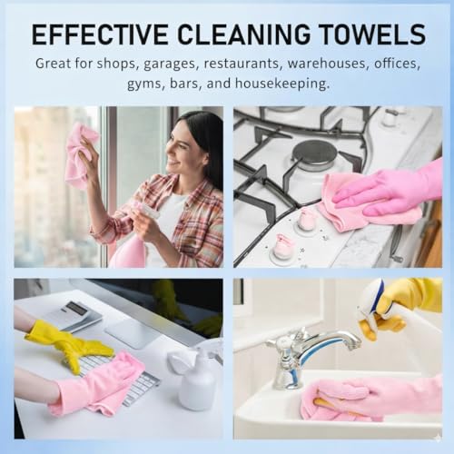 Image of Microfiber Cleaning Cloth Roll, Reusable Tear Away Microfiber Towels,Washable, Ultra Absorbent, Rags Cleaning, Dishcloths, Cleaning Cloth for Car, Home or Kitchen. (LIGHT PINK, 25cm X 25cm)