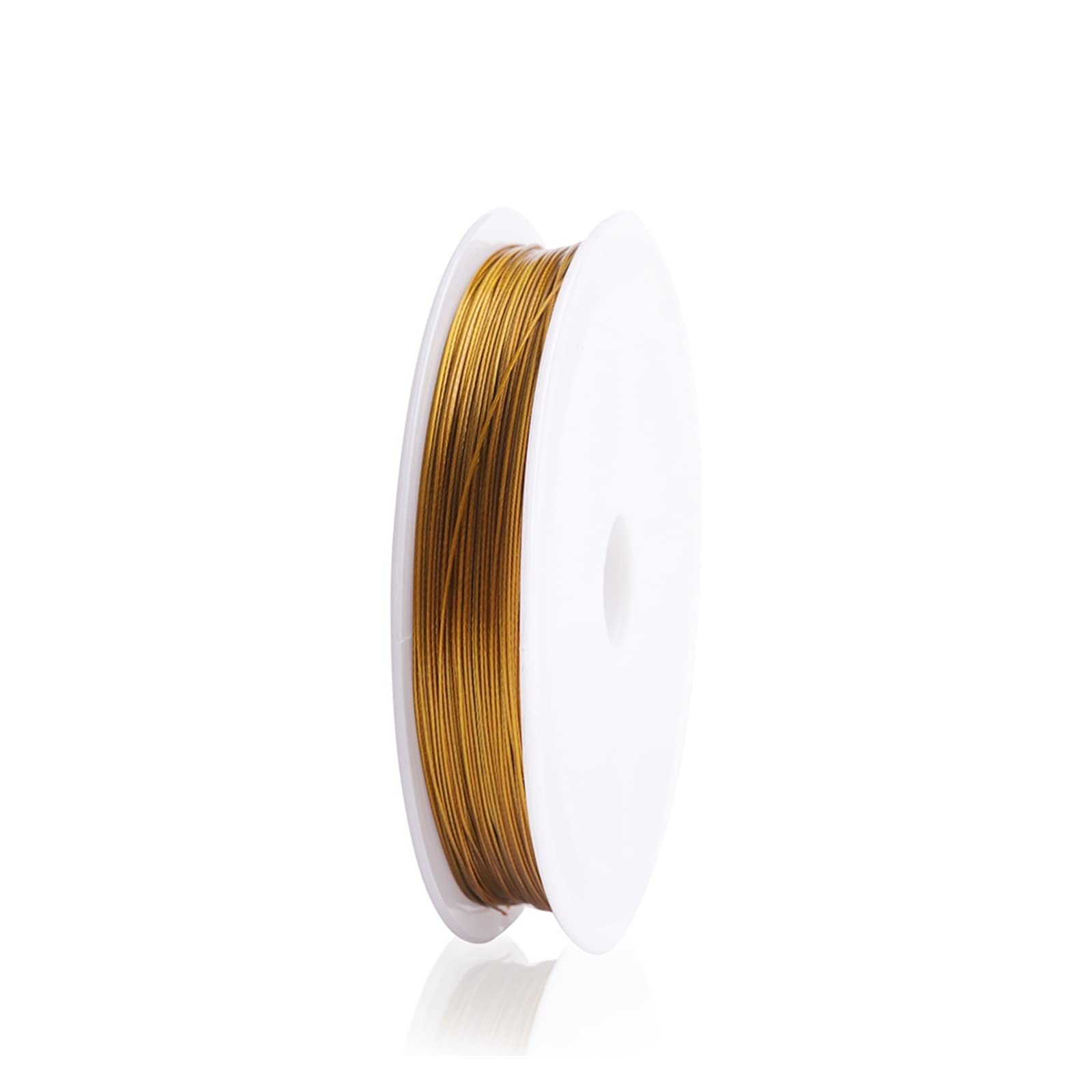 1 Rolle/Lose 0,3/0,45/0,5/0,6 mm beständiger starker Edelstahldraht Tigerschwanz-Perlendraht for Schmuckherstellung(Gold,0.8mm x9meters)