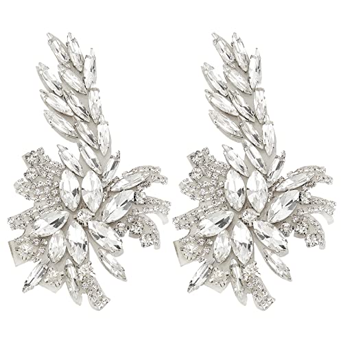 Fingerinspire DIY-FG0003-34-US18 2Pcs Flower Crystal Applique Patch  cover