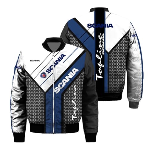 FBWZSAG Chaquetas Bomber 3D con Cremallera para Hombre para S.ca.n.i.a Traje De Vuelo Informal Cortavientos Cálidos Y Suaves Prendas De Abrigo con Cuello Alto Ropa-A||M