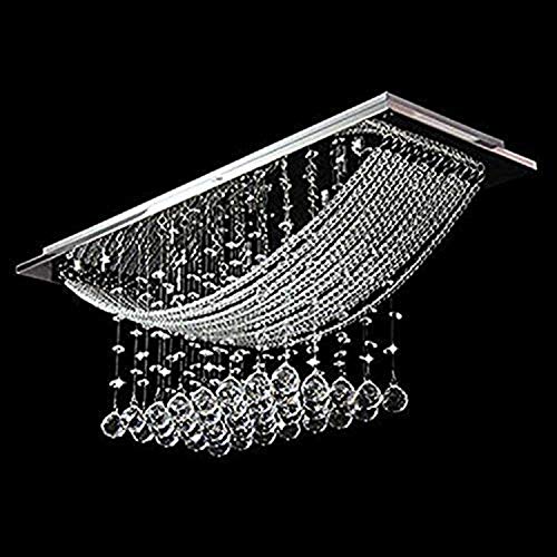 Preisvergleich Produktbild Asvert LED Pendelleuchte G4 Luxuriöse Kristall Anhänger Deckenleuchte 20W Flush Mount Kronleuchter Wave Kristall Regen Tropfen Pendelleuchte mit 8 Lichter für Wohnzimmer Hotel Villa (Birne Enthalten)