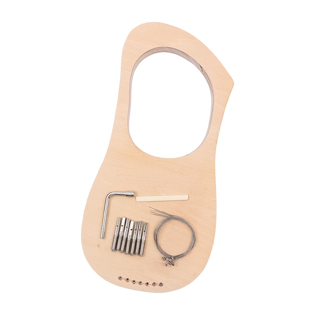 CENPEK DIY Lyre Harp 7 String Wood Body Strings Bridge Peg Tuning Wrench Beginner Wood String Instrument - Image 3