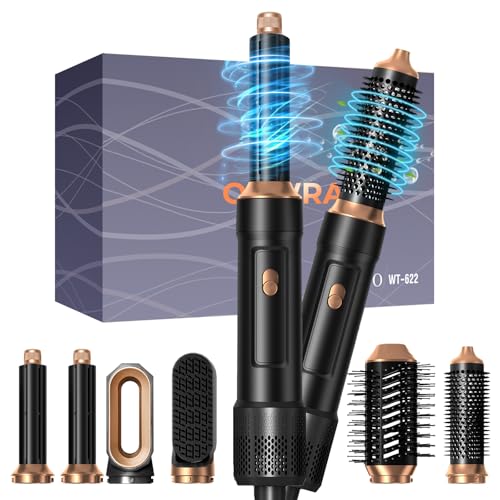 Image of 6 in ONE Blow Dryer Brush,Air Curling Iron Round Brush Blow Dryer 800W,Ionic Hair Dryer Brush for Women, Hot Air Brush Hair Styling Tools 100-120V