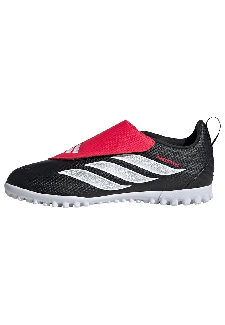 adidas Junior Predator Club Velcro Astro Firm Ground Football Boot, Black, Size 10 Younger