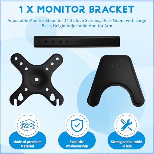 Soporte de monitor de 14 a 32 pulgadas con brazo ajustable y base grande para escritorio 2