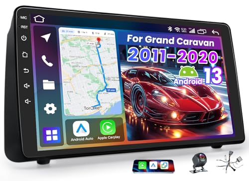 [4+64GB] Car Radio for Dodge Grand Caravan 2011-2020 Chrysler Town & Country 2011-2016 Grand Voyager 2011-2015: 1280 * 800 HD Touch Screen 1.8Ghz Stereo with CarPlay Android Auto BT5.4 FM GPS 5GWiFi