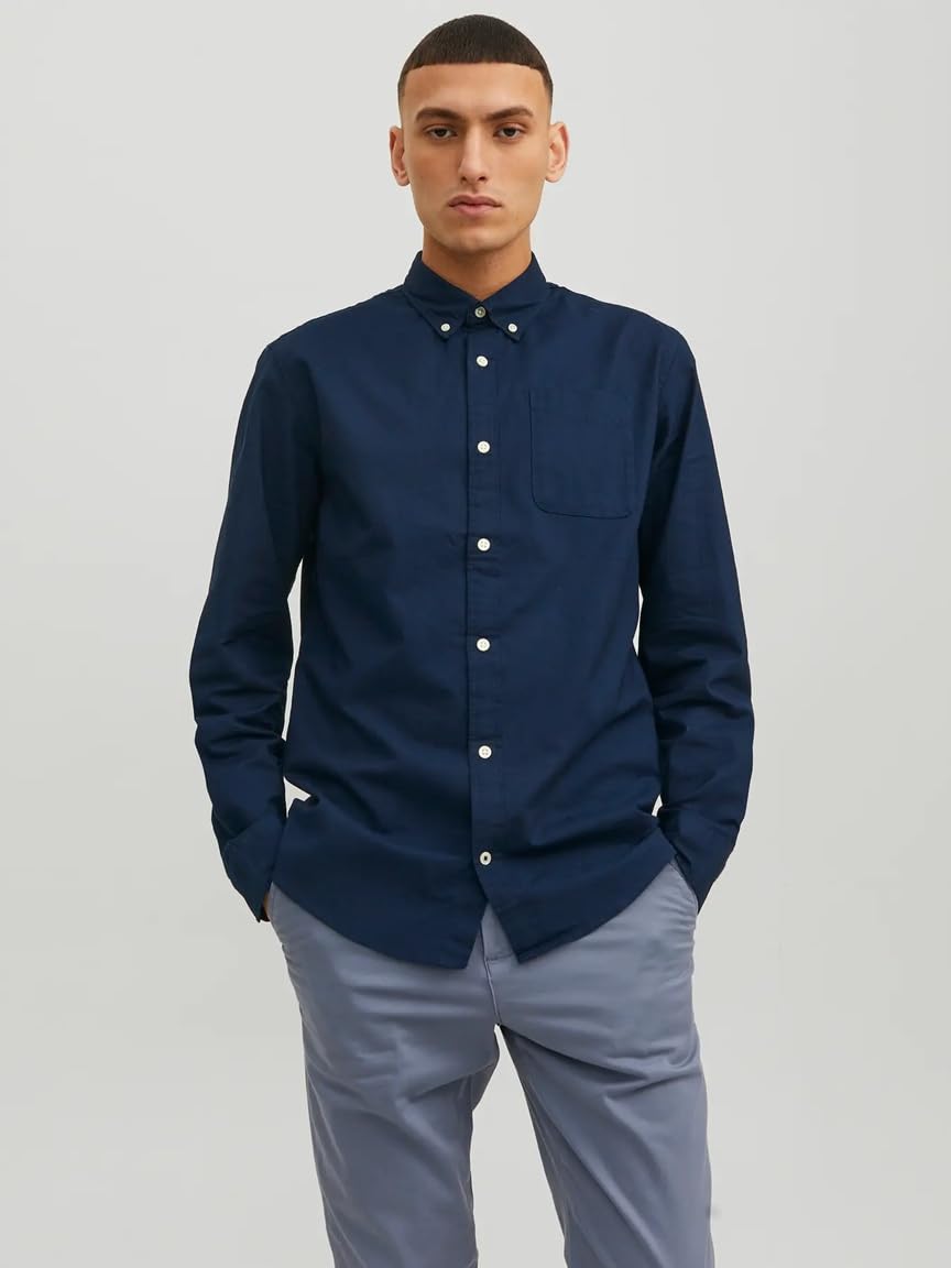 JACK & JONES Jjeoxford Shirt L/S S21 Noos Koszula Mężczyźni