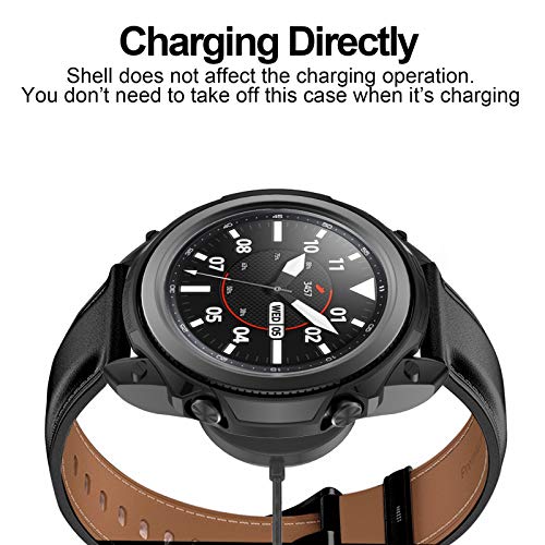 Haojavo for Samsung Galaxy Watch 3 45mm Case, Slim Fit Flexible Armour Protector Shock-Proof All-Around Protective Cover Bumper Shell for Samsung Galaxy Watch 3 45mm Smartwatch Bands Accessories - Thumbnail 5