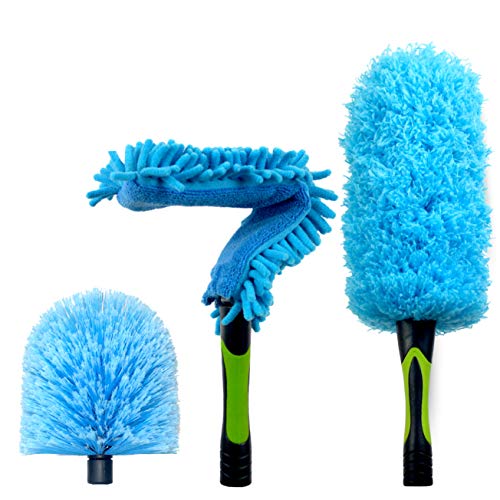 EVERSPROUT Duster 3-Pack | Hand-Packaged Cobweb Duster, Microfiber Feather Duster, Flexible Ceiling Fan Duster | Twists onto Standard 3/4 inch Threaded Poles (Pole Sold Separately)(Soft Bristles)