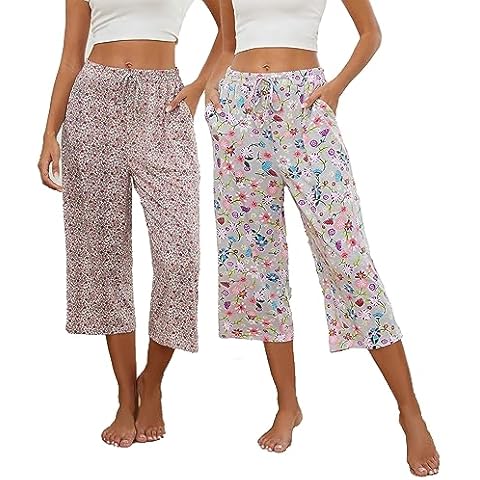 Kabento Womens Capri Pajama Pants Cover
