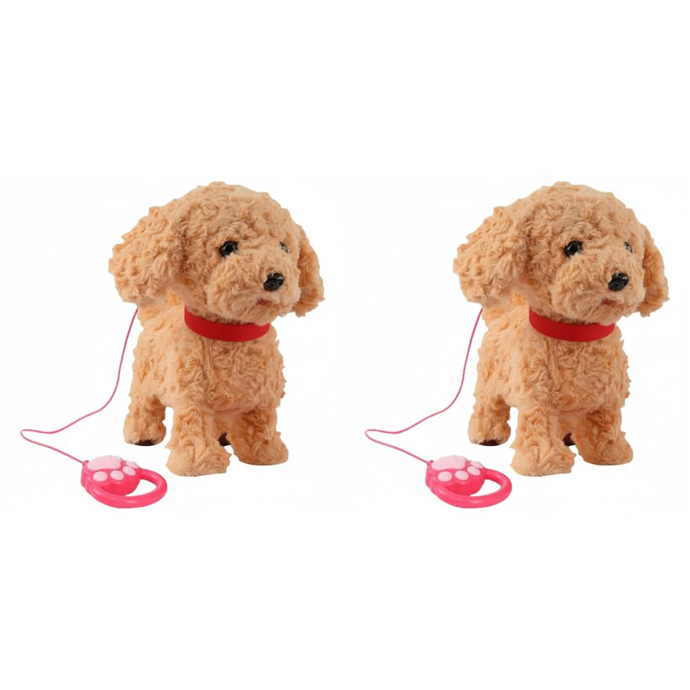 Chien interactif pour la marche, jouet pour enfants, animal en peluche réaliste avec voix et capteur tactile, mouvement de marche et de léchage réaliste, doux animal en peluche pour garçons et filles