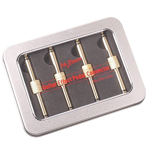 Mr.Power 1/4 Inch Guitar Effect Pedal to Pedal Straight Coupler Connector Better Than Jumper Cable for Pedalboard Pedal Board (4 Pack)