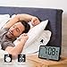 WallarGe Auto Set Digital Wall Clock Battery Operated, Desk Clocks with Temperature, Humidity and Date, Large Display Digital Calendar Alarm Clock for Elderly, Bedroom, Office, 8 Time Zone, Auto DST.