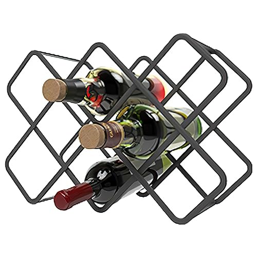 CHEKZ Botellero Vino, Estante de Vino de Acero, Estante de exhibición de Vino, Capacidad 5-8 Botellas, para Cocina, Comedor, despensa, Bar, Bodega, encimera (Size : 42x16.5x28cm)