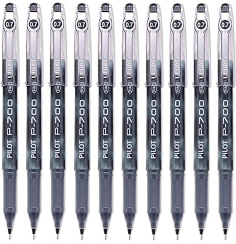 Pilot P-700 Rollerball Stick Gel Pen Negro Pack 10 miniatura 1