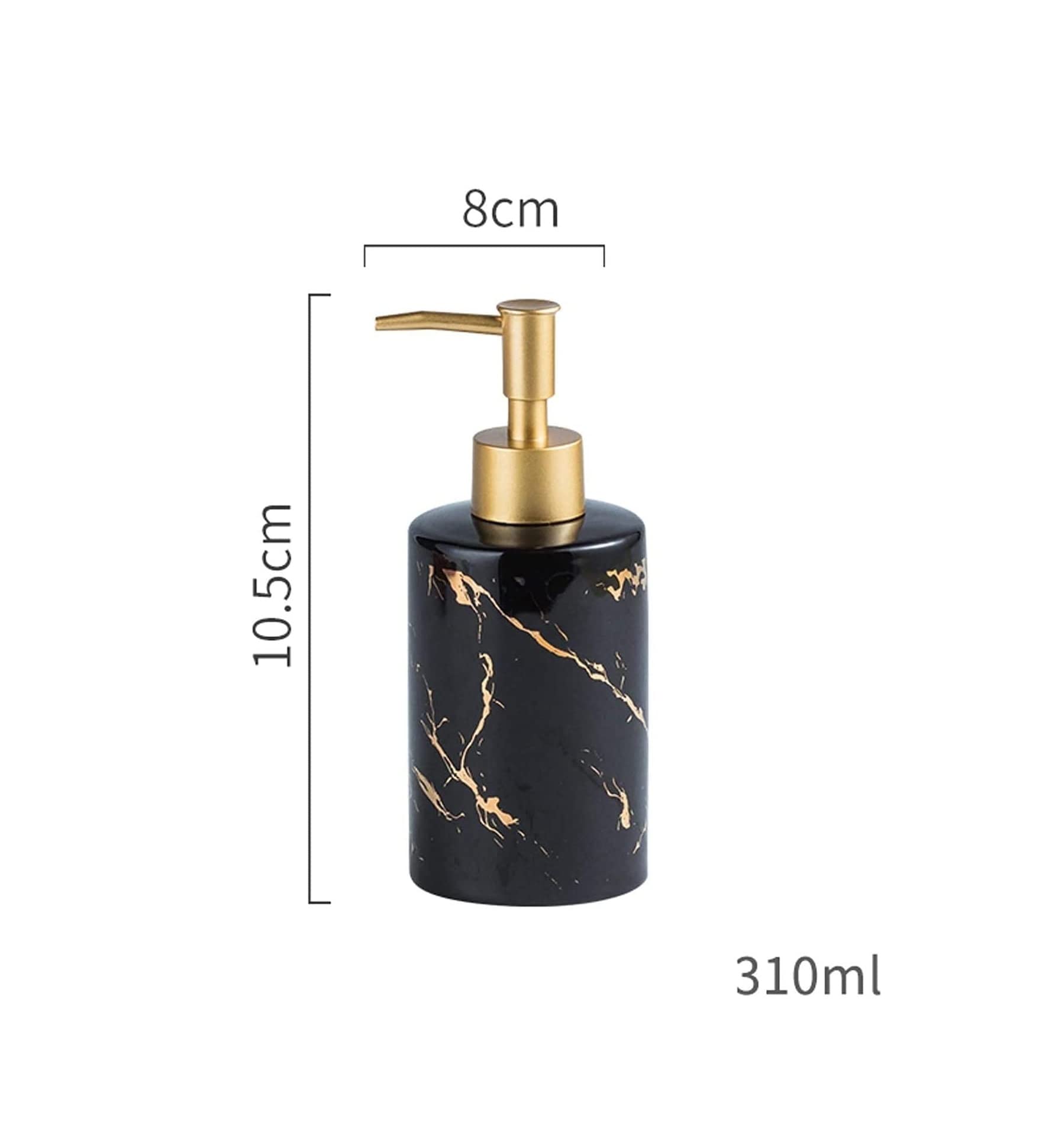 Dispensadores de jabón Botellas dispensadoras Patrón Textura mármol Dispensador cerámica 310 ml Loción