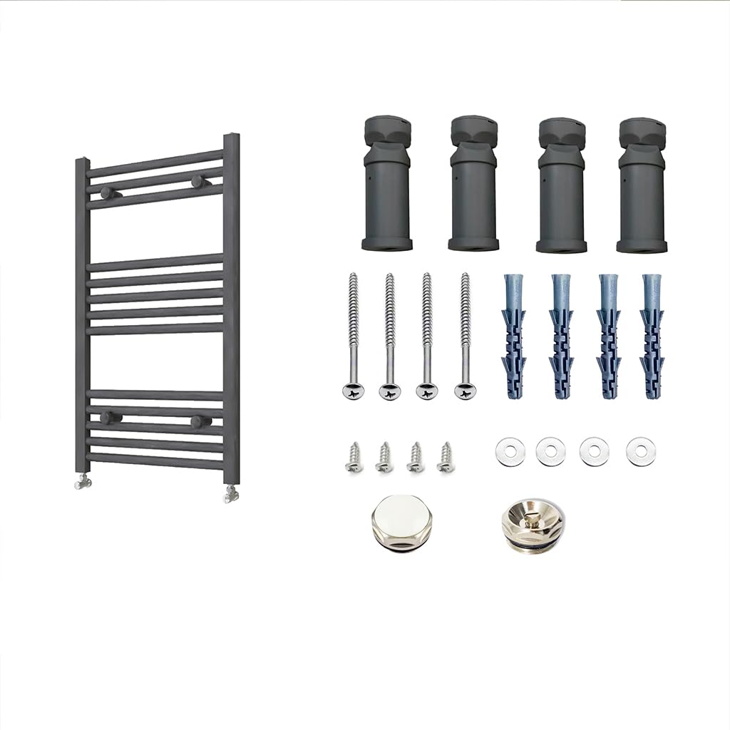 AICAIT Termoarredo Bagno Scaldasalviette Acciaio al carbonio Termosifone Antracitico 800x450mm