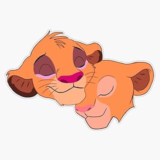 Magnet Simba and Nala Magnet Bumper Sticker Car Magnet Flexible Reuseable Magnetic Vinyl 5"