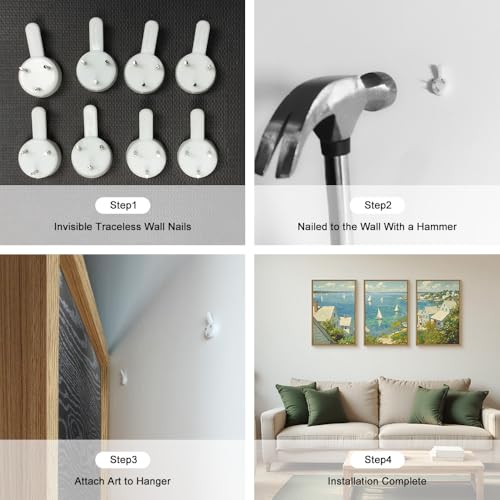 BICERE Large Coastal Sailboat Framed Canvas Wall Art Set,Summer Seascape Wall Decor,Nautical Blue Ocean Art Prints,Nature Beach Artwork for Living Room,Bedroom,Dining Room,Office-24 x36 x3 - Image 6