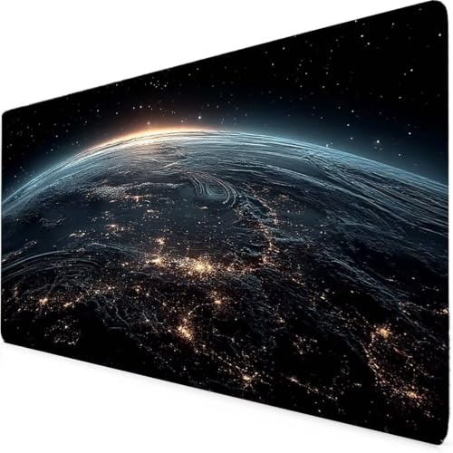 Tapis de souris noir au design ciel étoilé pour le bureau et le gaming