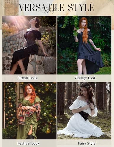 Robe style Renaissance pour femme ajustée avec poches intégrées