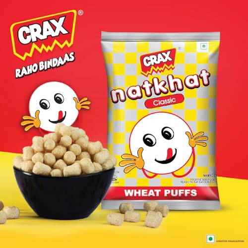 Image of Crax Classic Natkhat Wheat Puff Crisps-82g /88g (Weight may vary)