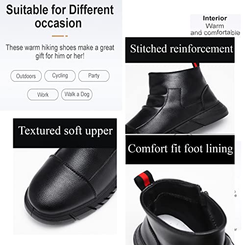 Men's Ltalian High-Top Cashmere Leather Boots,Autumn Winter Side Zipper Chukka Boots Non-Slip Shock Absorption.2