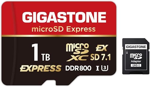 GIGASTONE 1TB microSD Express, MicroSDXC Express Memory Card SD 7.1 Speed up to R/W 800/650MB/s Compatible with Nintendo-Switch 2, Professional Camera, A1 V30 U3, with SD Adapter