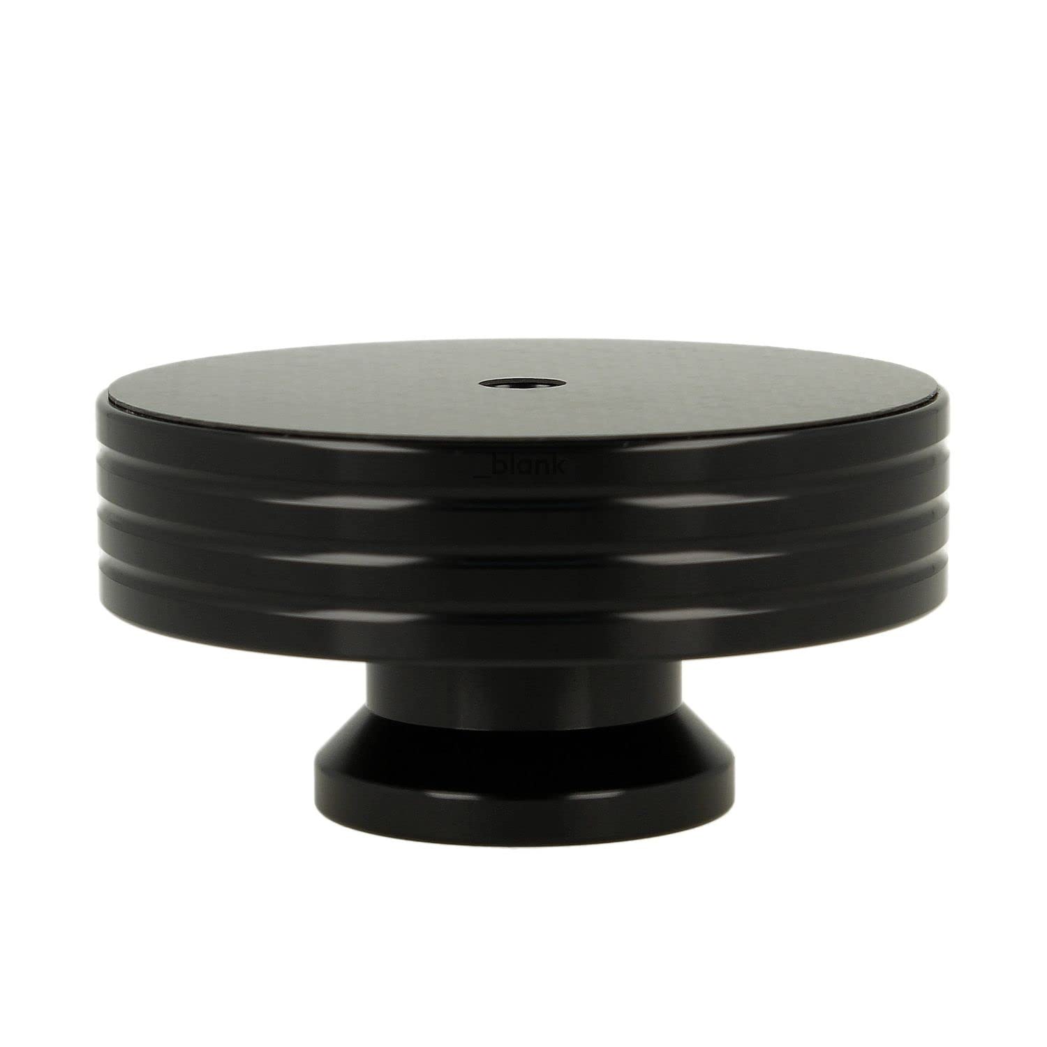 _blank #023bk | Stabilizzatore per Giradischi | Superficie di Supporto in Fibra di Carbonio e Inserto per Impugnatura | Peso del Disco | Alluminio | Nero | Peso del Supporto 335g