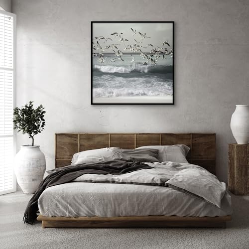 Americanflat 40x40 Picture Frame with Polished Plexiglass - Streamline Collection - Thin Border Square Frame for Wall Display - Hanging Hardware Included - Black