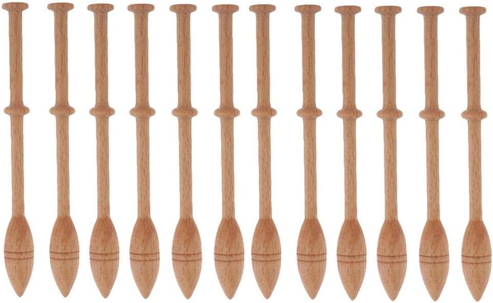12Set Wooden Shuttle Knitting Weaving Tool Loom Accessory for DIY Sewing Craft - Handcrafts Supplies with Free Shed Stick - Perfect Weaving Shuttle Sticks Kit for Inkle Loom and, 10.6CM