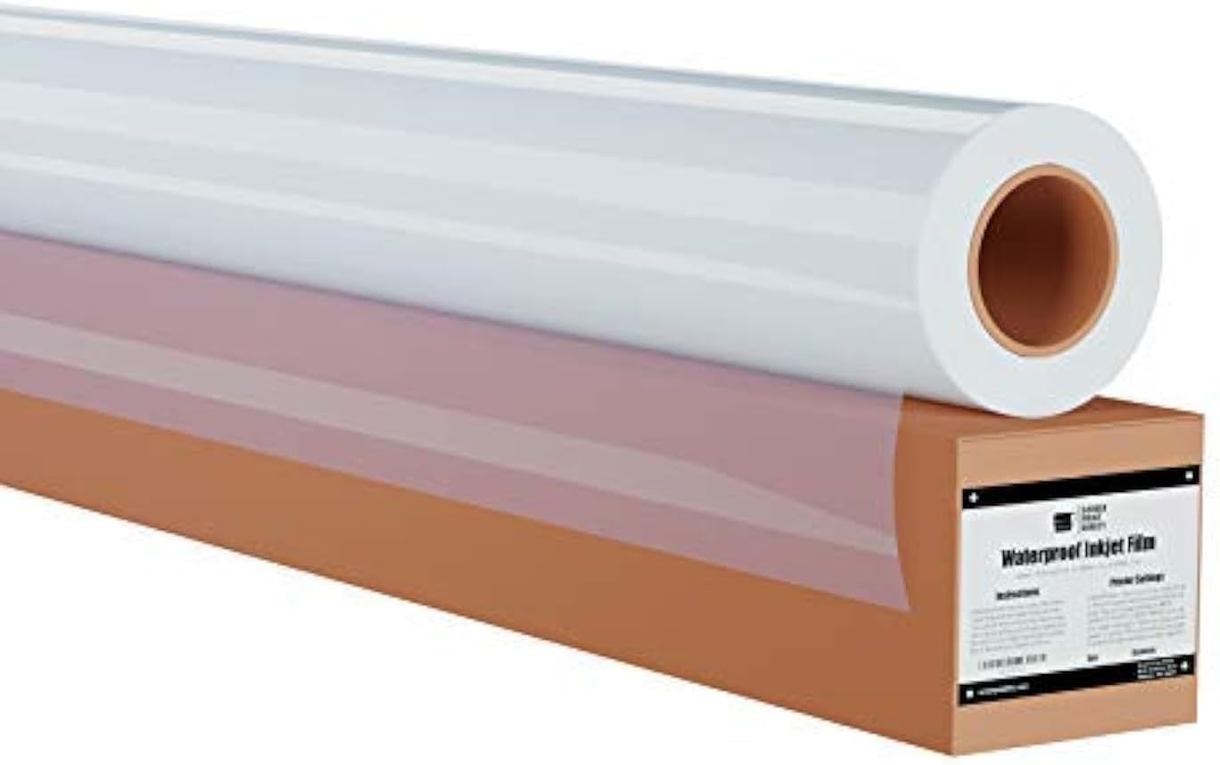 Screen Print Directยฎ Waterproof Inkjet Transparency Roll (17" x 100') - 5 Mil Transparency Film for Silk Screen Printing, Waterproof Inkjet Film Rolls for Screen Printers - Screen Printing Supplies
