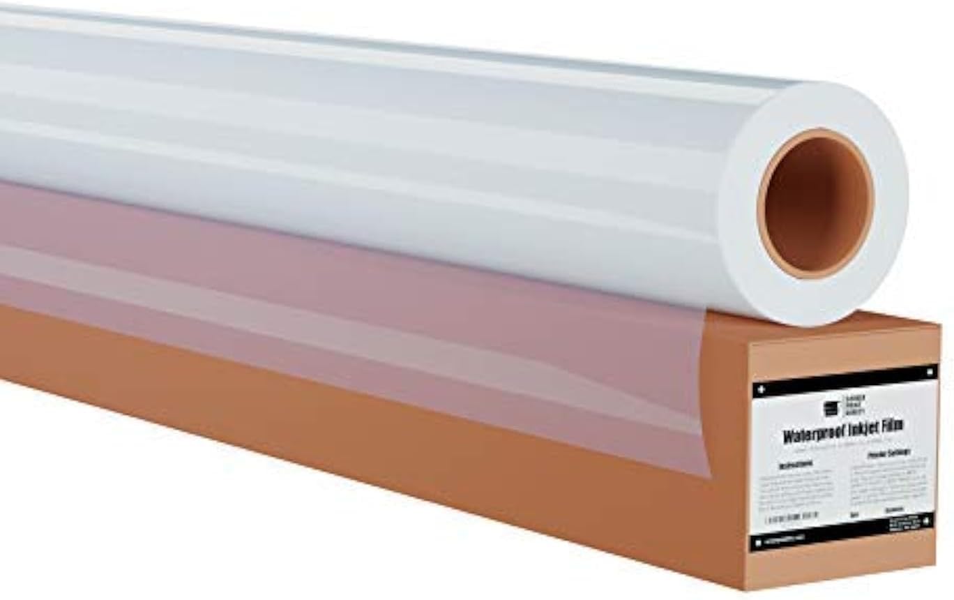 Screen Print Direct® Waterproof Inkjet Transparency Roll (17" x 100') - 5 Mil Transparency Film for Silk Screen Printing, Waterproof Inkjet Film Rolls for Screen Printers - Screen Printing Supplies