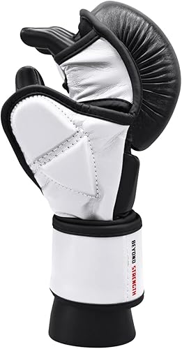 Miniatura 4 de MMA Sparring Pro - Guantes con palma abierta ventilada, guantes de artes marciales adecuados para hombres y mujeres, Kara Cage Fighting,