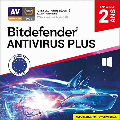 Bitdefender Antivirus Plus 2023| Standard | 3 PC appareil | 2 Années | PC |