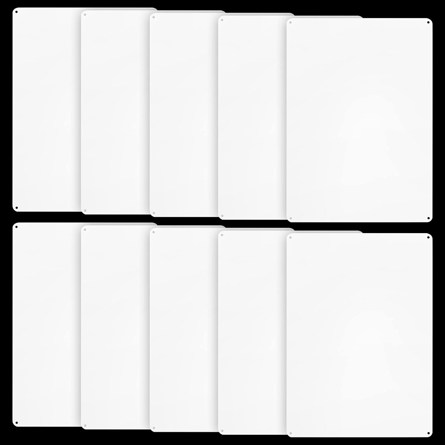 10-Pack White Blank Sign, 10"x 7" Plastic