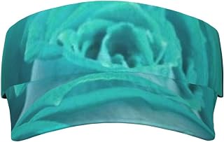 Pretty Rose Printed Sport Sun Visor Hats, Adjustable Empty Top Baseball Sun Cap Golf Tennis Visor for Men Women, Black, One Size, Black, One Size