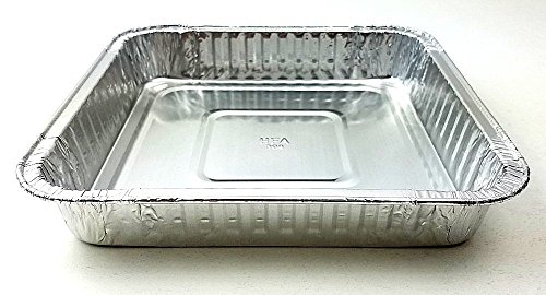Handi-Foil-Square-Disposable-Aluminum-Foil-Cake-Pan-wClear-Dome-Lid-REF-308-WDL-Pack-of-100-Sets