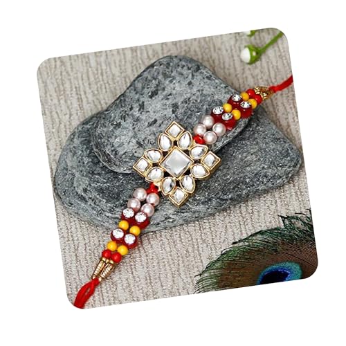 Image of eCraftIndia Multicolor Designer Rakhi for Brother | Raksha Bandhan Rakhi for Bhaiya Bhabhi Bhai Kids