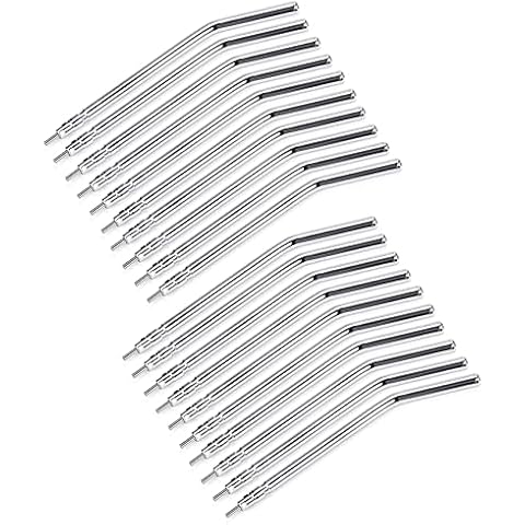 Annhua Air Water Syringe Tips Dental Metal 3 Way Syringe Nozzles 20 PCS, Air Water Spray Tips Autoclavable for Dental Clinic, Lab Equipment, Dental Students Cover
