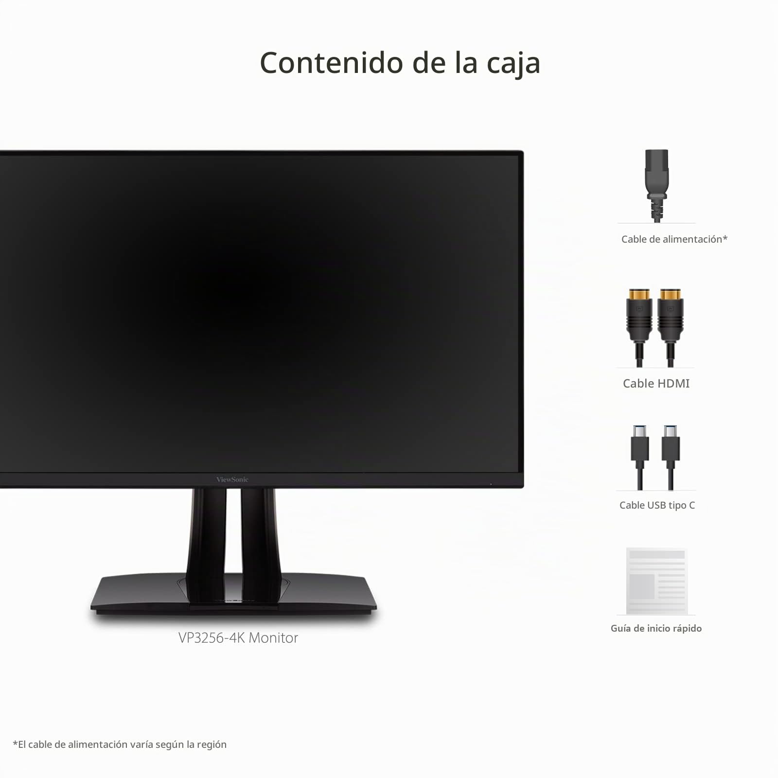 ViewSonic VP3256-4K Monitor ergonómico IPS 4K UHD de 32 Pulgadas con biseles ultrafinos, precisión de Color, validado Pantone, USB C de 60 W