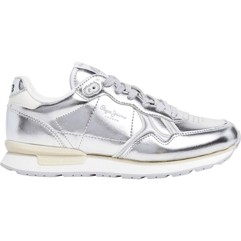 Pepe Jeans Women's BRIT W Sneak, Grey Silver, 4 UK