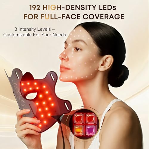 Image of Red Light Therapy Mask for Face, LED Face Mask Light Therapy with Near-Infrared 850nm, Red Light Mask, USB C Rechargeable Mask for Home Working Travel Yoga